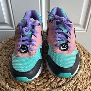 Nike Kids Sneakers in Purple, Teal, and Black